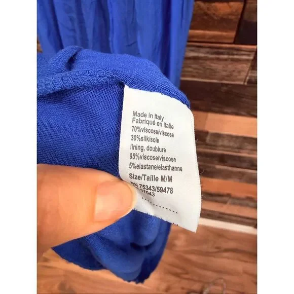 Rosemarine spaghetti strips blue viscose/silk maxi dress size Medium - Picture 4 of 7